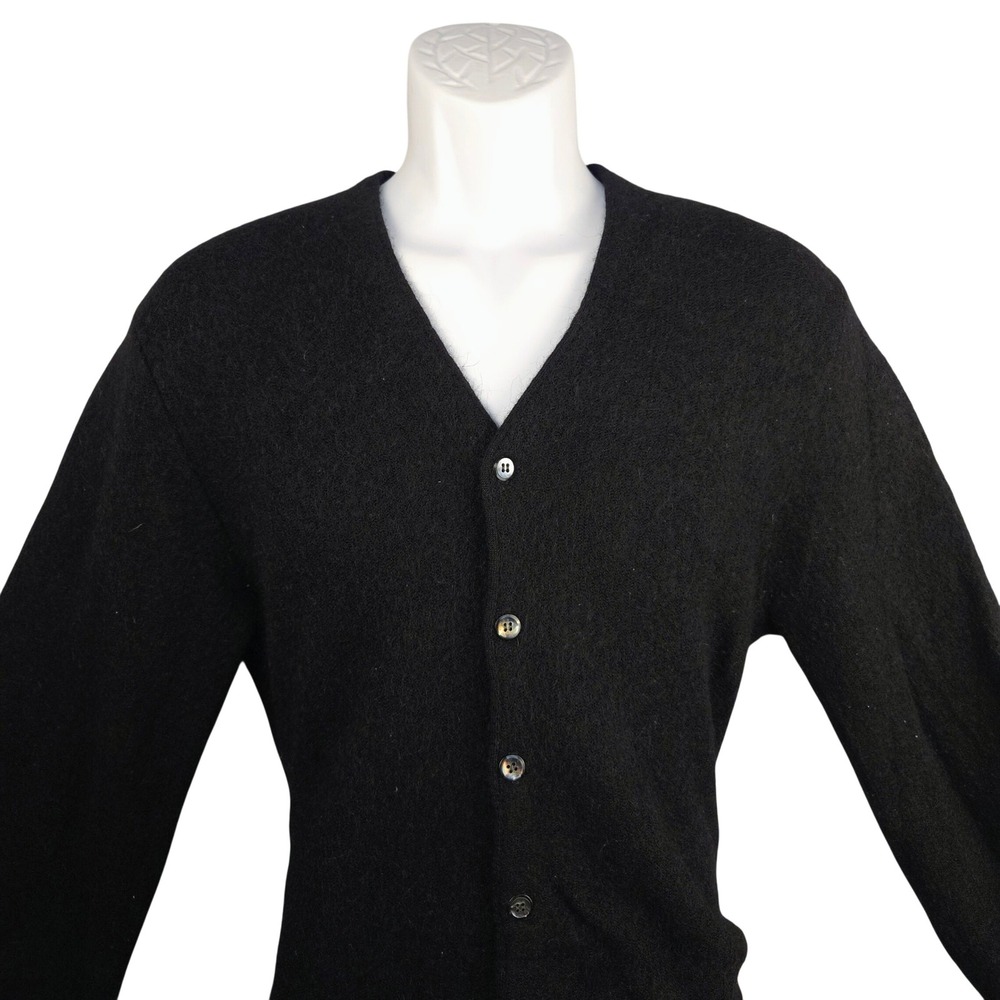Vintage Arnold Palmer Robert Bruce Black Alpaca Wool Cardigan Sweater Mens M USA